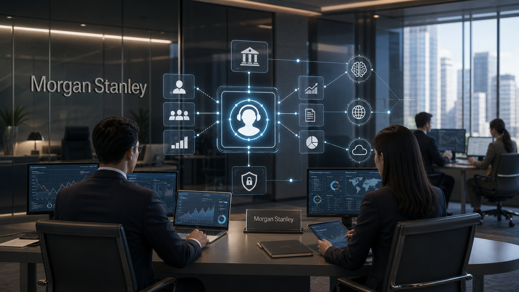 Morgan Stanley — アドバイザー98%が使うAI Assistantと外部エージェント連携の図解