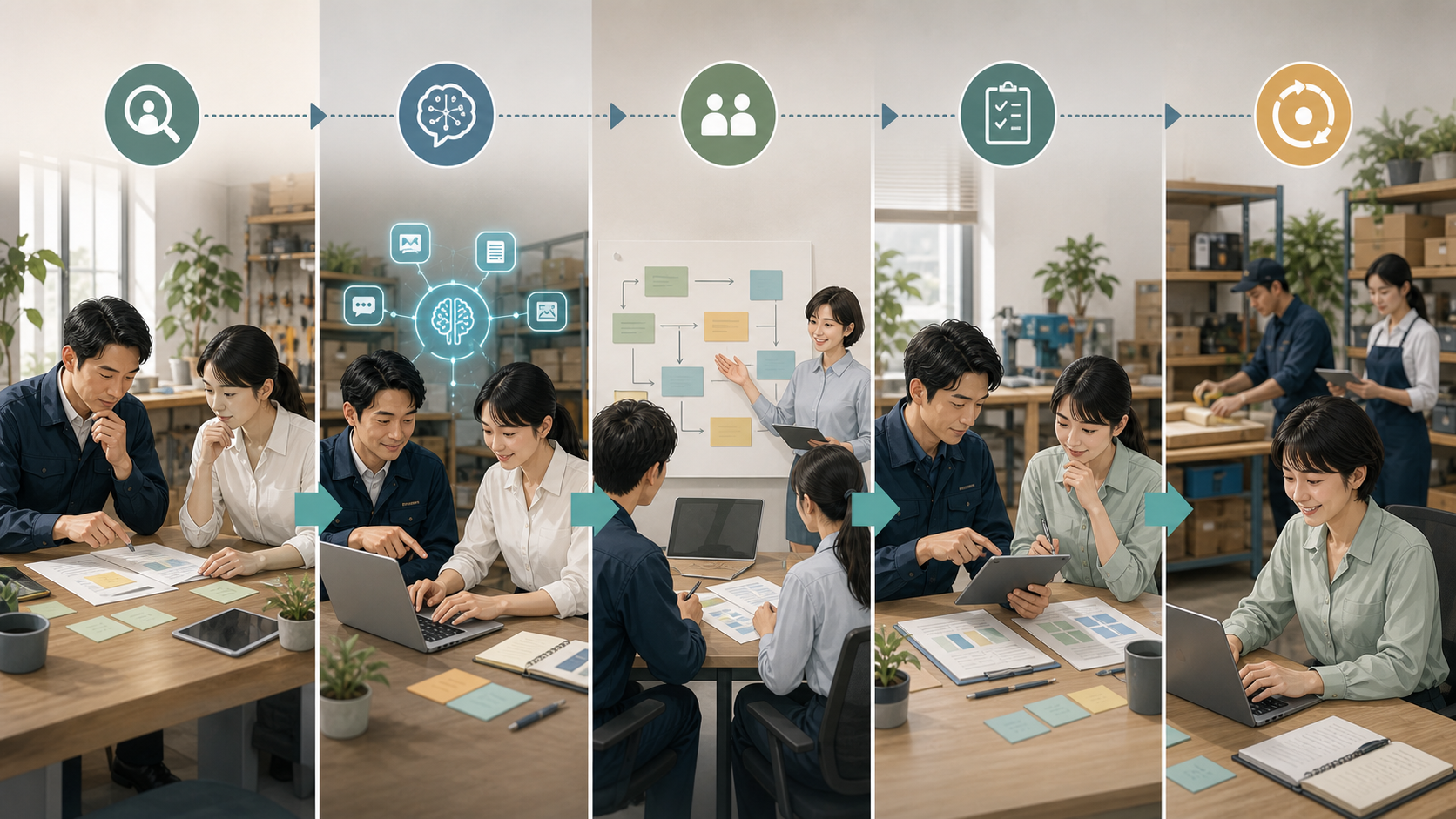 日本の中小企業が同等の成果を得るための適用ステップの図解