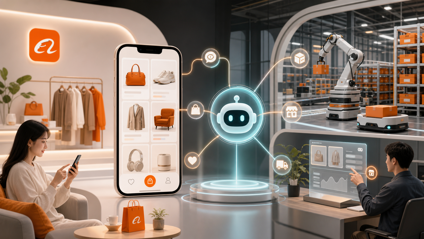 事例6：Alibaba Taobaoのエージェント購買 – Qwen統合とAidgeの図解