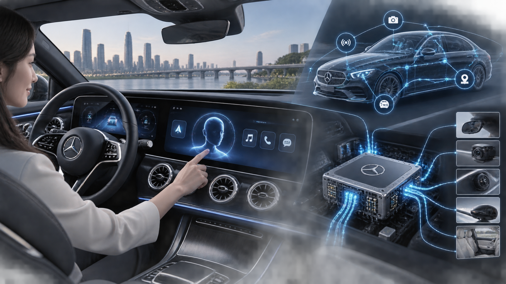 事例2：MercedesBenz｜MBUXとLiquid AIで車載AIをオンデバイスにも降ろすの図解