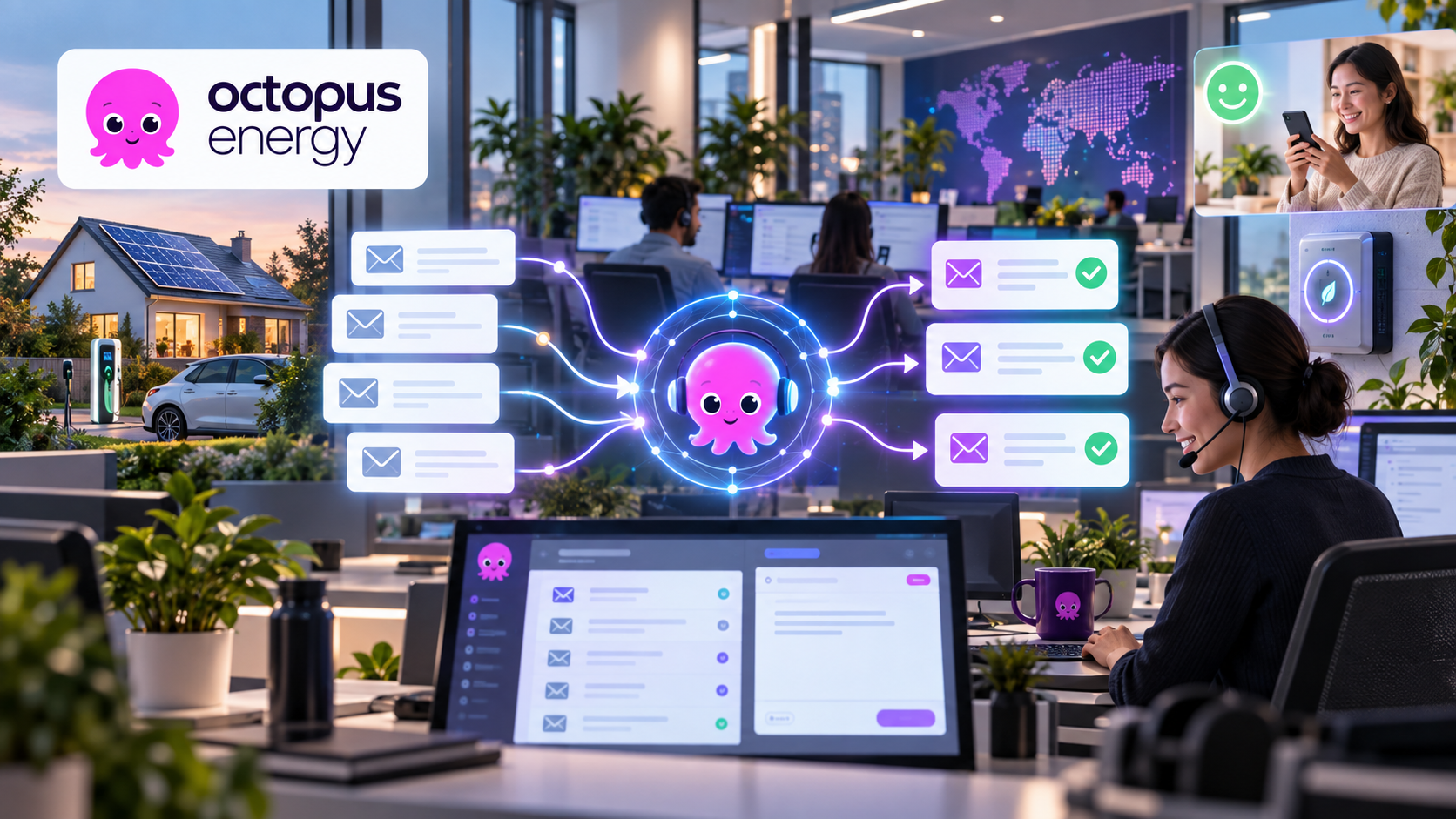 事例5：Octopus Energy｜Arlo AIでメール対応の顧客満足度を人間超えに引き上げるの図解
